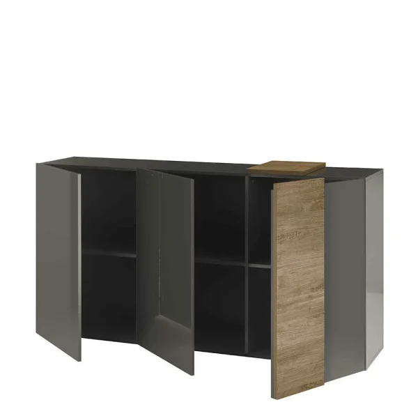 181x94x44 Hochglanz Sideboard In Dunkelgrau – Eracosta 6