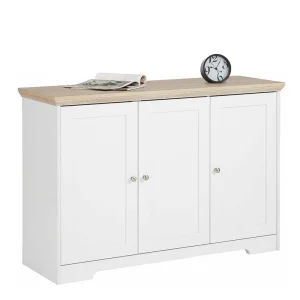 Modern Country Türen-Kommode In Weiß & Eiche – Akedra 10